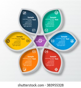 vector abstract 3d paper infographic elements.Circular infographics