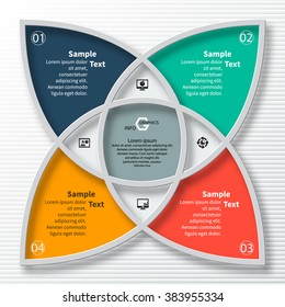 vector abstract 3d paper infographic elements.Circular infographics