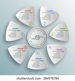 vector abstract 3d paper infographic elements.Circular infographics