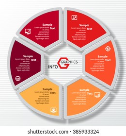 vector abstract 3d paper infographic elements.Circular infographics