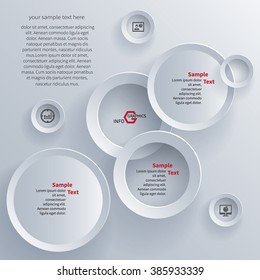 vector abstract 3d paper infographic elements.Circular infographics