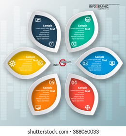 vector abstract 3d paper infographic elements.Circular infographics