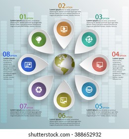 vector abstract 3d paper infographic elements.Circular infographics