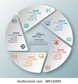 vector abstract 3d paper infographic elements.Circular infographics