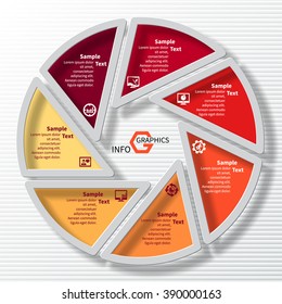 vector abstract 3d paper infographic elements.Circular infographics