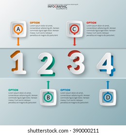 vector abstract 3d paper infographic elements.