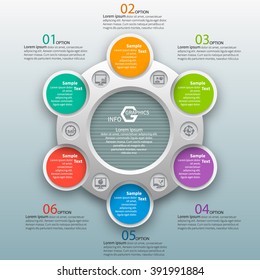 vector abstract 3d paper infographic elements.Circular infographics
