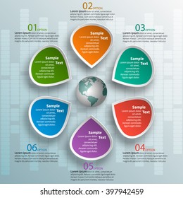 vector abstract 3d paper infographic elements.Circular infographics