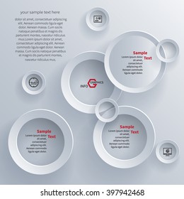 vector abstract 3d paper infographic elements.Circular infographics