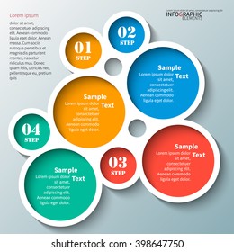 vector abstract 3d paper infographic elements. Circular infographics