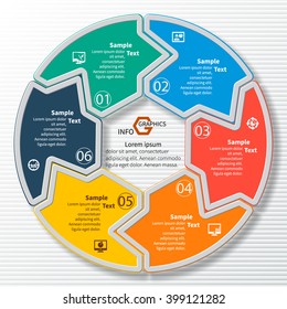 vector abstract 3d paper infographic elements.Circular infographics