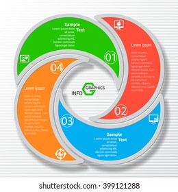 vector abstract 3d paper infographic elements.Circular infographics