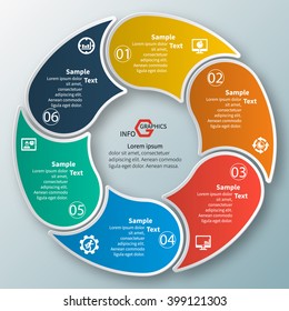 vector abstract 3d paper infographic elements.Circular infographics