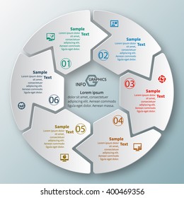 vector abstract 3d paper infographic elements.Circular infographics