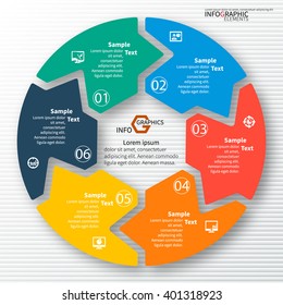 vector abstract 3d paper infographic elements.Circular infographics