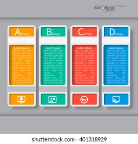 vector abstract 3d paper infographic elements