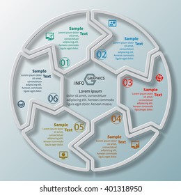 vector abstract 3d paper infographic elements.Circular infographics
