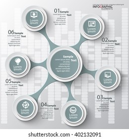 vector abstract 3d paper infographic elements.Circular infographics