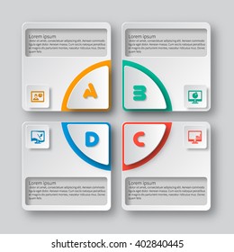 vector abstract 3d paper infographic elements