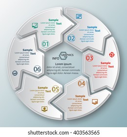 vector abstract 3d paper infographic elements.Circular infographics