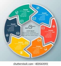 vector abstract 3d paper infographic elements.Circular infographics
