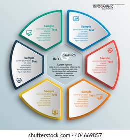 vector abstract 3d paper infographic elements.Circular infographics