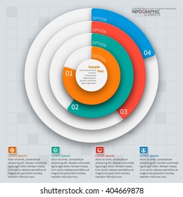 Vector Abstract 3d Paper Infographic Elements.Circular Infographics