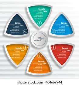 vector abstract 3d paper infographic elements.Circular infographics