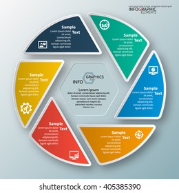 vector abstract 3d paper infographic elements.Circular infographics