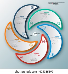 vector abstract 3d paper infographic elements.Circular infographics