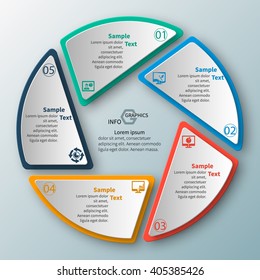 vector abstract 3d paper infographic elements.Circular infographics