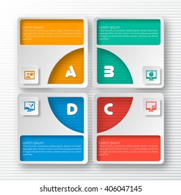 vector abstract 3d paper infographic elements.
