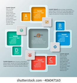 vector abstract 3d paper infographic elements.