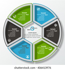 vector abstract 3d paper infographic elements.Circular infographics