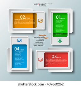 vector abstract 3d paper infographic elements.