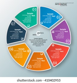 vector abstract 3d paper infographic elements.Set of six circular infographics