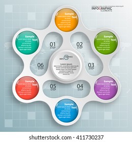 vector abstract 3d paper infographic elements.Metaball  infographics.Round elements