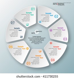 vector abstract 3d paper infographic elements.Circular infographics