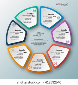 vector abstract 3d paper infographic elements.Circular infographics