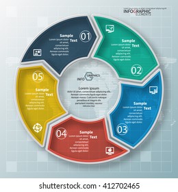 vector abstract 3d paper infographic elements.Circular infographics