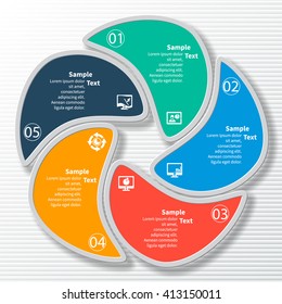 vector abstract 3d paper infographic elements.Circular infographics