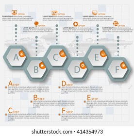 vector abstract 3d paper infographic elements.Hexagon infographics.Honeycomb design