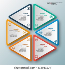 vector abstract 3d paper infographic elements.Circular infographics