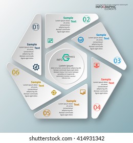 vector abstract 3d paper infographic elements.Circular infographics