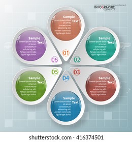 vector abstract 3d paper infographic elements.Circular infographics