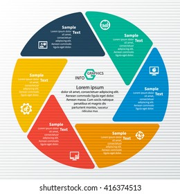 vector abstract 3d paper infographic elements.Circular infographics