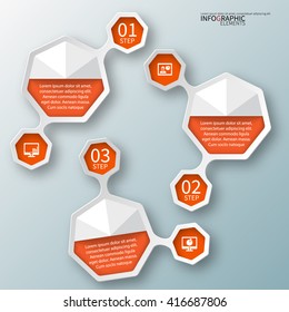 vector abstract 3d paper infographic elements.