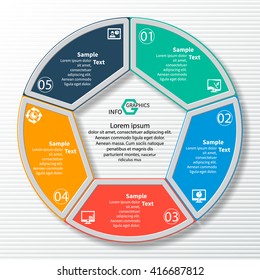 vector abstract 3d paper infographic elements.Circular infographics