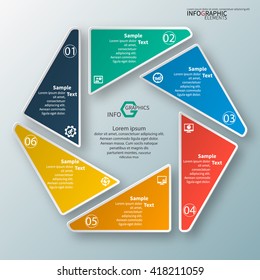 vector abstract 3d paper infographic elements.Circular infographics