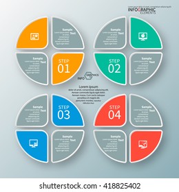 vector abstract 3d paper infographic elements.Circular infographics